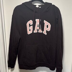 GAP Dark brown Hoodie with Pink Lettering size XL
